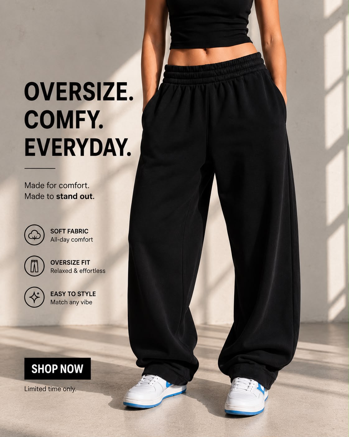 Sweatpants Wide leg Cotton